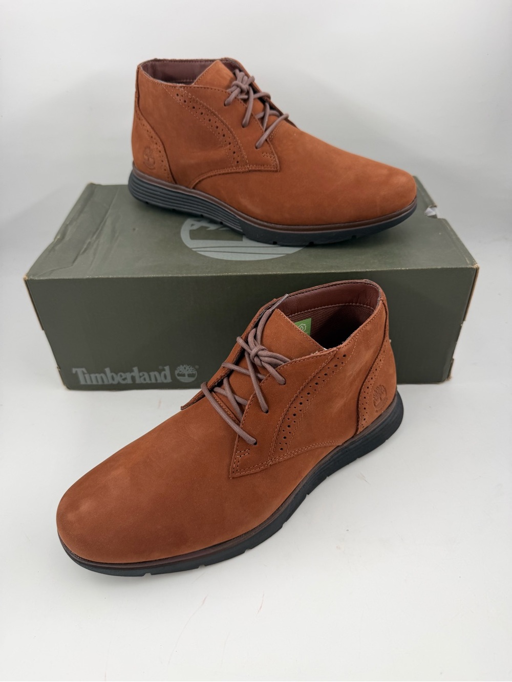 Timberland Mens Franklin Park - SZ 7- Brown Waterproof Suede Chukka Boots Shoes